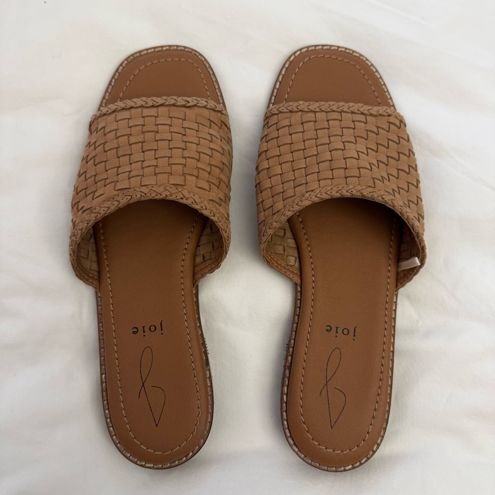 Joie Woven Leather Slide Sandals